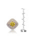 14K Gold Plated Clear Cubic Zirconia Pave Stud Earrings