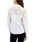 Фото #2 товара Women's Lace Sleeve Button-Down Top