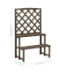 Фото #3 товара Plant Stand with Trellis Gray 27.5"x16.5"x45.2" Solid Fir Wood