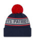 Фото #2 товара Big Boys Navy New England Patriots Repeat Cuffed Knit Hat with Pom
