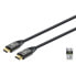 Manhattan HDMI Cable with Ethernet - 8K@60Hz (Ultra High Speed) - 3m (Braided) - Male to Male - Black - 4K@120Hz - Ultra HD 4k x 2k - Fully Shielded - Gold Plated Contacts - Lifetime Warranty - Polybag - 3 m - HDMI Type A (Standard) - HDMI Type A (Standard) - 48 Gb