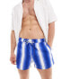 ASOS DESIGN swim shorts in short length in blue stripe