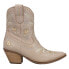 Фото #1 товара Dingo Primrose Embroidered Floral Snip Toe Cowboy Booties Womens Beige Casual Bo