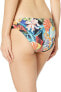Фото #2 товара Lucky Brand Women's 183590 Side Shirred Hipster Bikini Bottom Swimwear Size L