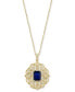 ფოტო #1 პროდუქტის EFFY® Sapphire (1-1/2 ct. t.w.) & Diamond (1/4 ct. t.w.) Openwork Filigree 18" Pendant Necklace in 14k Gold