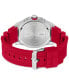 ფოტო #2 პროდუქტის Men's Red Silicone Strap Watch 46mm