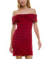 ფოტო #1 პროდუქტის Juniors' Textured Off-The-Shoulder Bodycon Dress