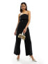 Фото #1 товара River Island bandeau tailored jumpsuit in black