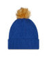 Фото #3 товара Women's Royal Chicago Cubs Snowy Cuffed Knit Hat with Pom