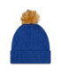 ფოტო #3 პროდუქტის Women's Royal Chicago Cubs Snowy Cuffed Knit Hat with Pom