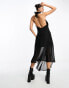 Фото #2 товара Something New x Lame. Cobain corsage sheer halterneck maxi dress in black