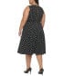 Plus Size Dot-Print Fit & Flare Dress