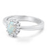 Elegant silver ring with opal and zircons RI106W