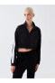 XSIDE Dik Yaka Renk Bloklu Uzun Kollu Kadın Fermuarlı Sweatshirt