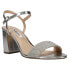 Фото #2 товара Nina Haven Metallic Rhinestone Wedding Block Heels Womens Silver Dress Sandals