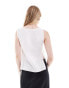 Weekday Cintia boat neck top with side tie detail in white