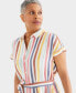 Фото #4 товара Women's Cotton Gauze Short-Sleeve Shirt Dress, Created for Macy's