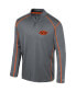 Фото #3 товара Men's Gray Oklahoma State Cowboys Cameron Quarter-Zip Windshirt