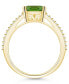 ფოტო #3 პროდუქტის Peridot and Diamond Accent Ring in 14K Yellow Gold