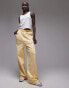 Фото #1 товара Topshop acid wash wide leg jogger in buttermilk