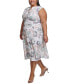 Фото #4 товара Plus Size Sleeveless Printed Midi Dress