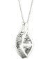 ფოტო #5 პროდუქტის Diamond Wishbone 18" Pendant Necklace (1/4 ct. t.w.) in 10k White Gold