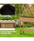 Wood Raised Garden Bed with Trellis Storage Shelf Wheels Liner Drainage Holes