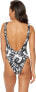 Dolce Vita 285572 Women's Tie Dye High Leg One Piece Swimsuit Black, Size LG