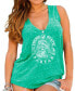 Фото #1 товара Women's Michigan State Spartans Kelly Green Relaxed Henley Tank Top