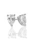 ფოტო #4 პროდუქტის Suzy Levian Sterling Silver Cubic Zirconia Pear-Cut Classic Stud Earrings