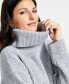 Фото #3 товара Women's Metallic-Knit Studded Turtleneck Sweater, Created for Macy's