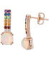 ფოტო #2 პროდუქტის Multi-Gemstone (1-1/20 ct. t.w.) & Vanilla Diamond (1/20 ct. t.w.) Drop Earrings in 14k Rose Gold