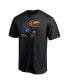 ფოტო #3 პროდუქტის Men's Black Kansas Jayhawks Team Midnight Mascot T-shirt