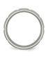 ფოტო #2 პროდუქტის Titanium Satin and Polished Grooved Wedding Band Ring