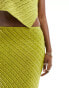 Kaiia textured column maxi skirt co-ord in lime