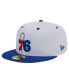 ფოტო #2 პროდუქტის Men's White, Royal Philadelphia 76ers Throwback 2Tone 59FIFTY Fitted Hat