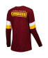 ფოტო #2 პროდუქტის Women's Burgundy Washington Commanders Athletic Varsity Lace-Up Long Sleeve T-shirt