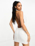 Фото #3 товара Heiress Beverly Hills premium all over crystal jewelled halterneck mini dress in white