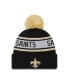 Фото #1 товара Men's Black New Orleans Saints Repeat Cuffed Knit Hat with Pom