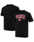 Фото #1 товара Men's Black Wisconsin Badgers Big and Tall Arch Over Wordmark T-shirt