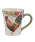 Фото #5 товара Floral Rooster Set of 4 Mug 14 oz.