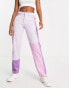 Фото #1 товара JJXX colour block straight leg jeans in purple