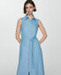 ფოტო #2 პროდუქტის Women's Bow Detail Lyocell Shirt Dress