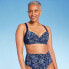 Фото #1 товара Lands' End Women's UPF 50 Floral Print Underwire Twist-Front Bikini Top - Blue