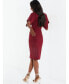 ფოტო #2 პროდუქტის Women's Gold Buckle Wrap Dress