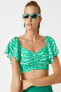 Фото #1 товара Kadın Yeşil Desenli Bluz