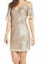 Фото #1 товара Vince Camuto Women's Chevron Cold-Shoulder Dress Sz. 2 Gold 151188