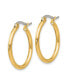ფოტო #3 პროდუქტის Stainless Steel Polished Yellow plated Hoop Earrings