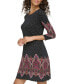 Women's Paisley 3/4-Sleeve Shift Dress