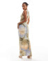 Фото #3 товара ASOS DESIGN v-neck textured maxi dress in pastel ombre print